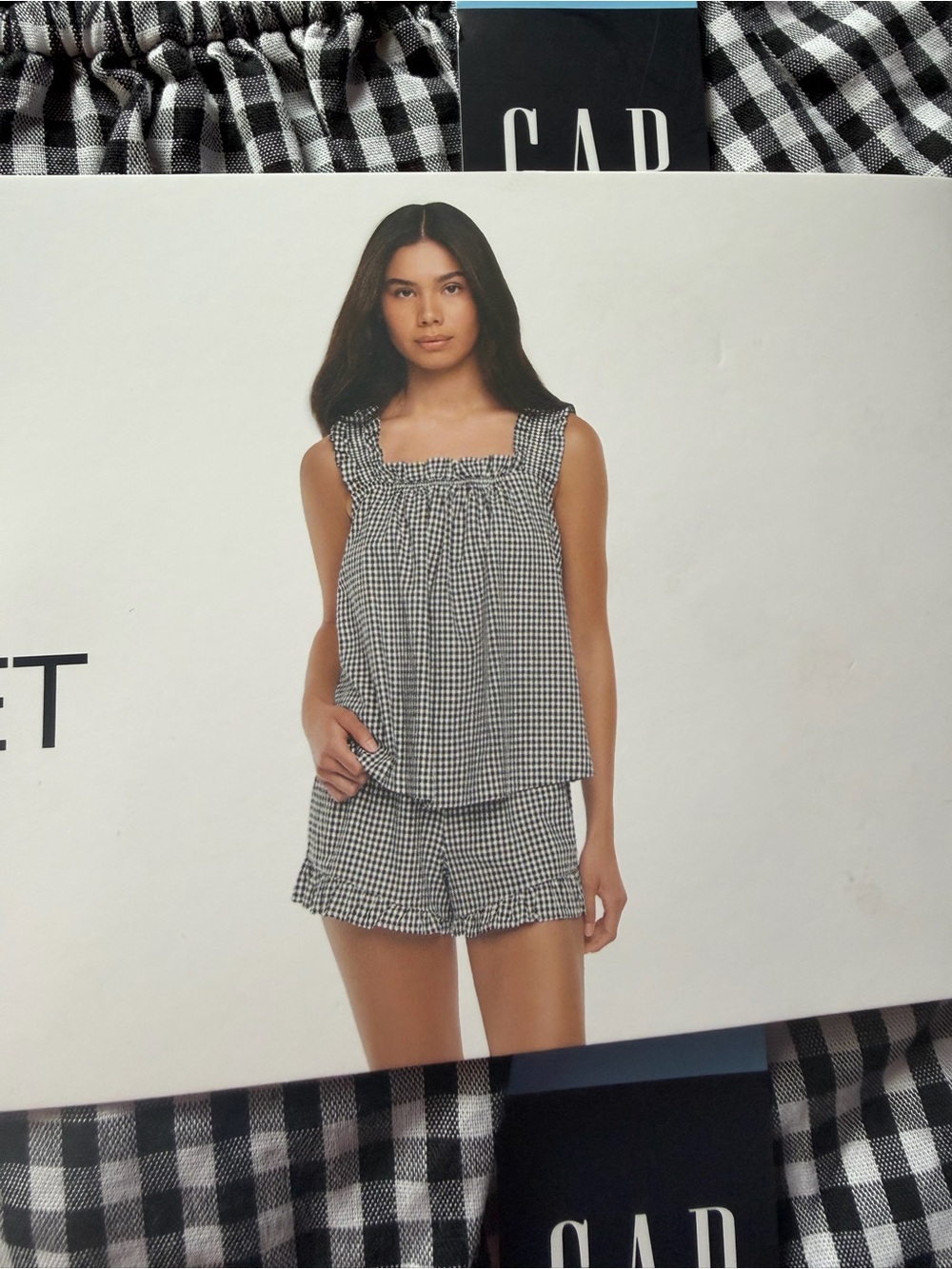 Women’s GAP Black and White Gingham Two-Piece Sleep Set